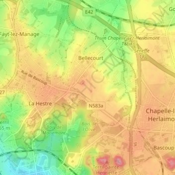 Topografische kaart La Barrière, hoogte, reliëf