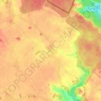 Topografische kaart La Hunière, hoogte, reliëf