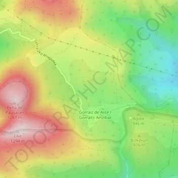 Topografische kaart Libran, hoogte, reliëf