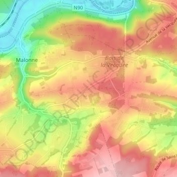 Topografische kaart Gros Buisson, hoogte, reliëf