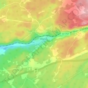 Topografische kaart Lövaslätt, hoogte, reliëf