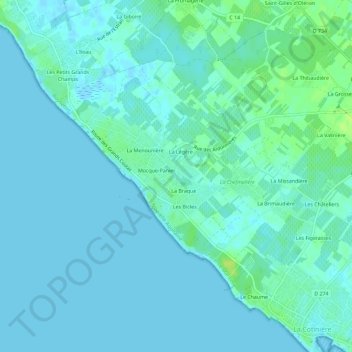 Topografische kaart La Biroire, hoogte, reliëf