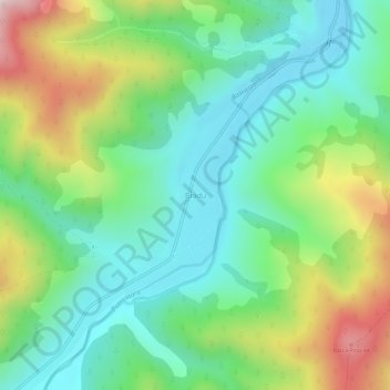 Topografische kaart Bradu, hoogte, reliëf