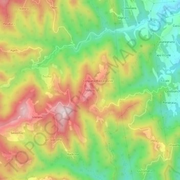Topografische kaart Masciù, hoogte, reliëf