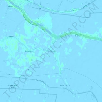 Topografische kaart Cà Briani, hoogte, reliëf