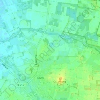 Topografische kaart Haxloh, hoogte, reliëf