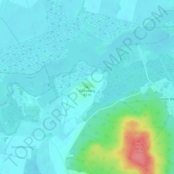 Topografische kaart Golmberg, hoogte, reliëf