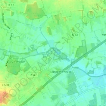 Topografische kaart Karthaus, hoogte, reliëf