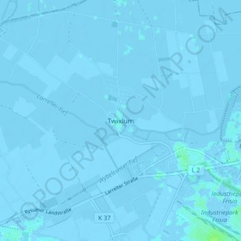 Topografische kaart Twixlum, hoogte, reliëf
