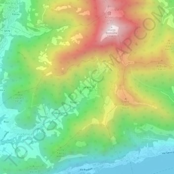 Topografische kaart Lerano, hoogte, reliëf