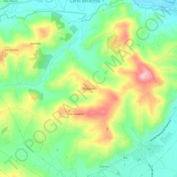 Topografische kaart Magliano, hoogte, reliëf