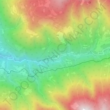 Topografische kaart Paiesco, hoogte, reliëf