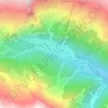 Topografische kaart Ripa, hoogte, reliëf