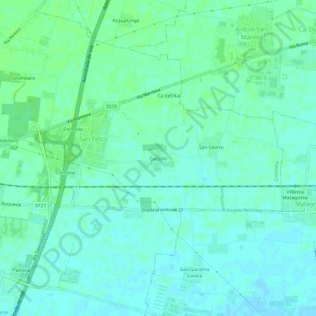 Topografische kaart Gazzolo, hoogte, reliëf