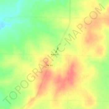 Topografische kaart Blanton, hoogte, reliëf