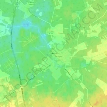 Topografische kaart La Rivière, hoogte, reliëf