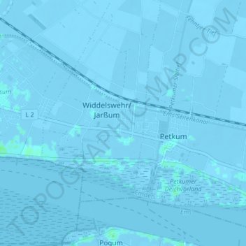 Topografische kaart Widdelswehr, hoogte, reliëf