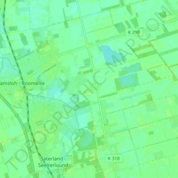 Topografische kaart Hollenermoor, hoogte, reliëf