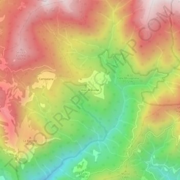 Topografische kaart Alpe di Massa, hoogte, reliëf