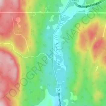 Topografische kaart Aspen Grove, hoogte, reliëf