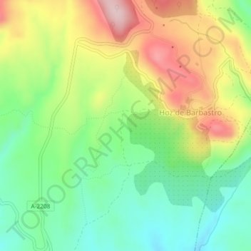 Topografische kaart Sosas, hoogte, reliëf