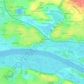 Topografische kaart Le Bossis, hoogte, reliëf