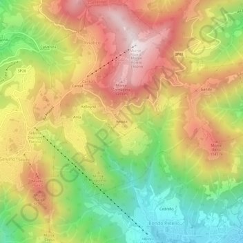 Topografische kaart Amora, hoogte, reliëf