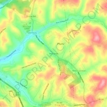 Topografische kaart New Texas, hoogte, reliëf