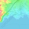 Topografische kaart Eleusis, hoogte, reliëf