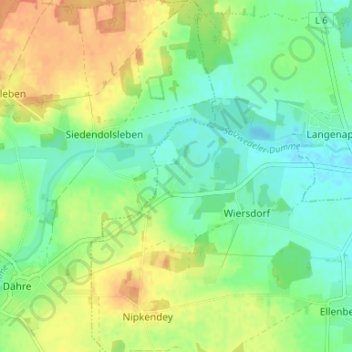 Topografische kaart Deutschhorst, hoogte, reliëf