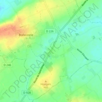 Topografische kaart Les Cinq Rues, hoogte, reliëf