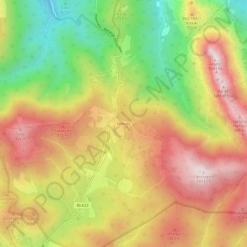 Topografische kaart Urkiola, hoogte, reliëf