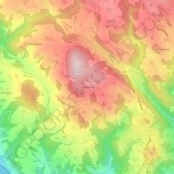 Topografische kaart Großamberg, hoogte, reliëf