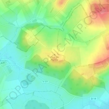 Topografische kaart Haut de France, hoogte, reliëf