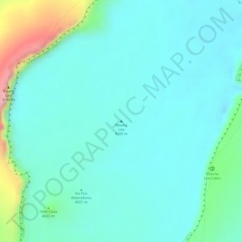 Topografische kaart Mauna Loa, hoogte, reliëf