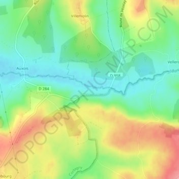 Topografische kaart Pré Rateau, hoogte, reliëf