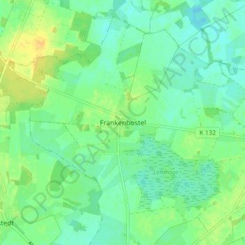 Topografische kaart Frankenbostel, hoogte, reliëf