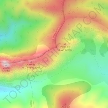Topografische kaart Galicia, hoogte, reliëf
