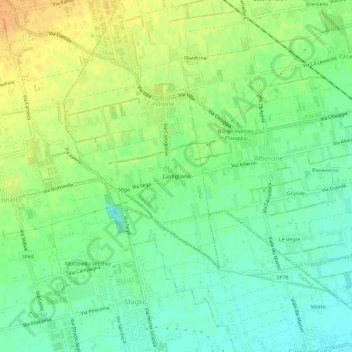 Topografische kaart Castiglione, hoogte, reliëf