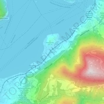 Topografische kaart Pilzone, hoogte, reliëf