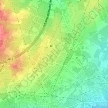 Topografische kaart La Herrada, hoogte, reliëf
