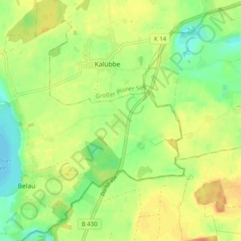 Topografische kaart Vierhusen, hoogte, reliëf