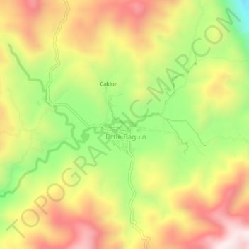 Topografische kaart Little Baguio, hoogte, reliëf