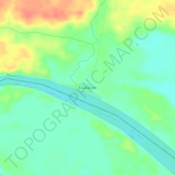 Topografische kaart Exaltación, hoogte, reliëf