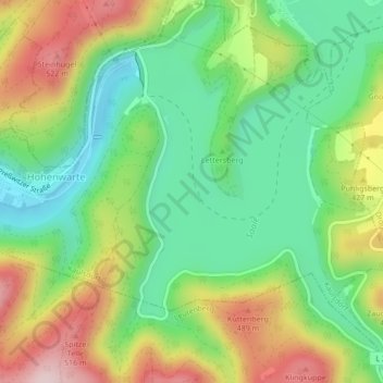 Topografische kaart Preßwitz, hoogte, reliëf