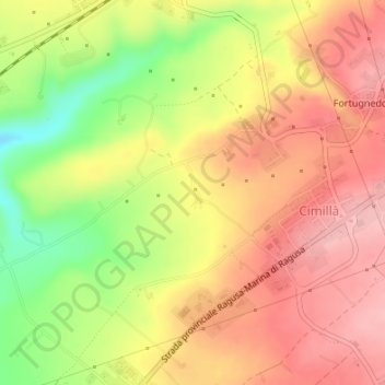 Topografische kaart Contrada Magni, hoogte, reliëf