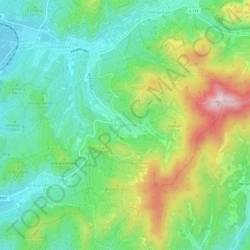 Topografische kaart Bickensohl, hoogte, reliëf