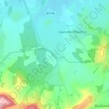 Topografische kaart Middlemarsh, hoogte, reliëf
