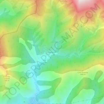 Topografische kaart Morignole, hoogte, reliëf