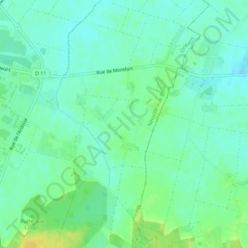 Topografische kaart La Sage, hoogte, reliëf